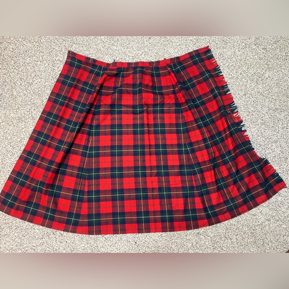 Vintage 1970’s Pendleton 100% Virgin Wool Tartan Plaid Wrap Skirt - Picture 7 of 14